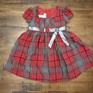 Bonnie Jean Short Sleeve Plaid‎ Dress Size 2T